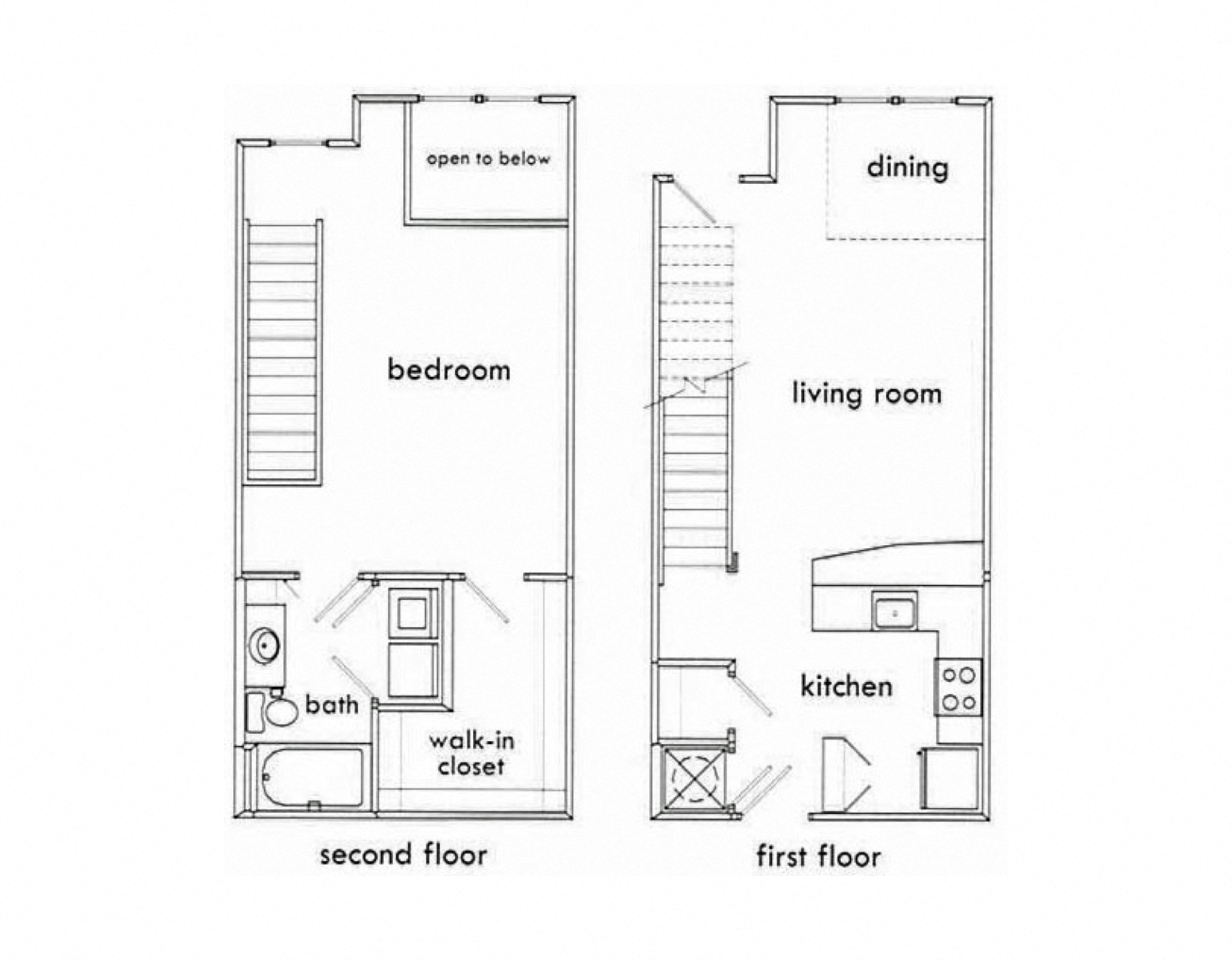 1 Bedroom split level ponce floor plan